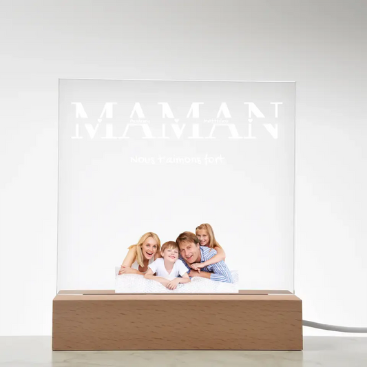 Cadeau pour Maman avec Message personnalisé - Plaque en Acrylique Carrée