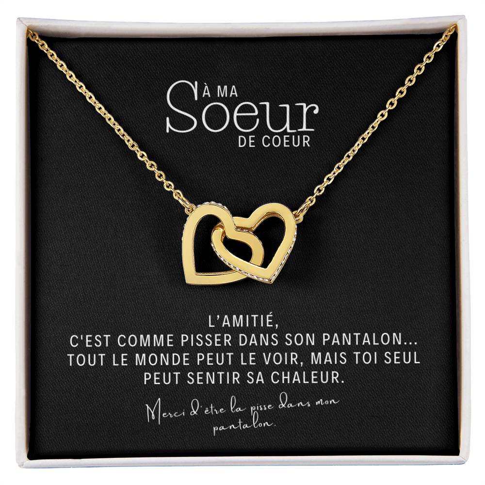 À Ma Sœur De Cœur - L'Amitié - Collier Cœurs Enlacés pour Femme Fille