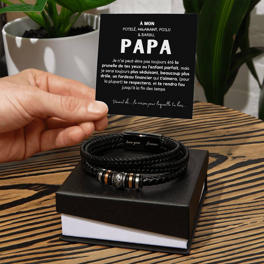 À Mon Potelé, hilarant, poilu  & barbu, Papa - Bracelet Love You Forever pour Homme