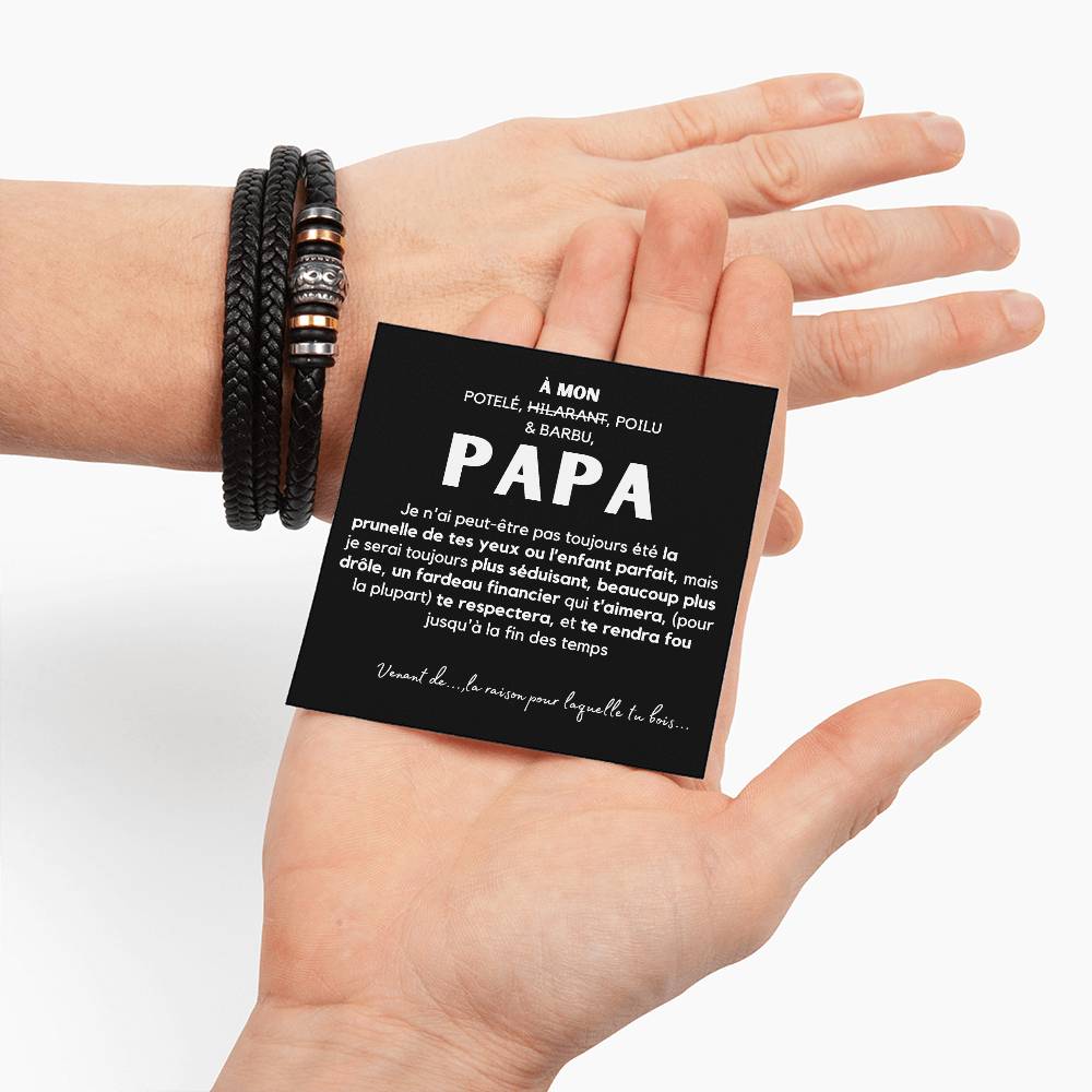 À Mon Potelé, hilarant, poilu  & barbu, Papa - Bracelet Love You Forever pour Homme