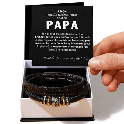 À Mon Potelé, hilarant, poilu  & barbu, Papa - Bracelet Love You Forever pour Homme