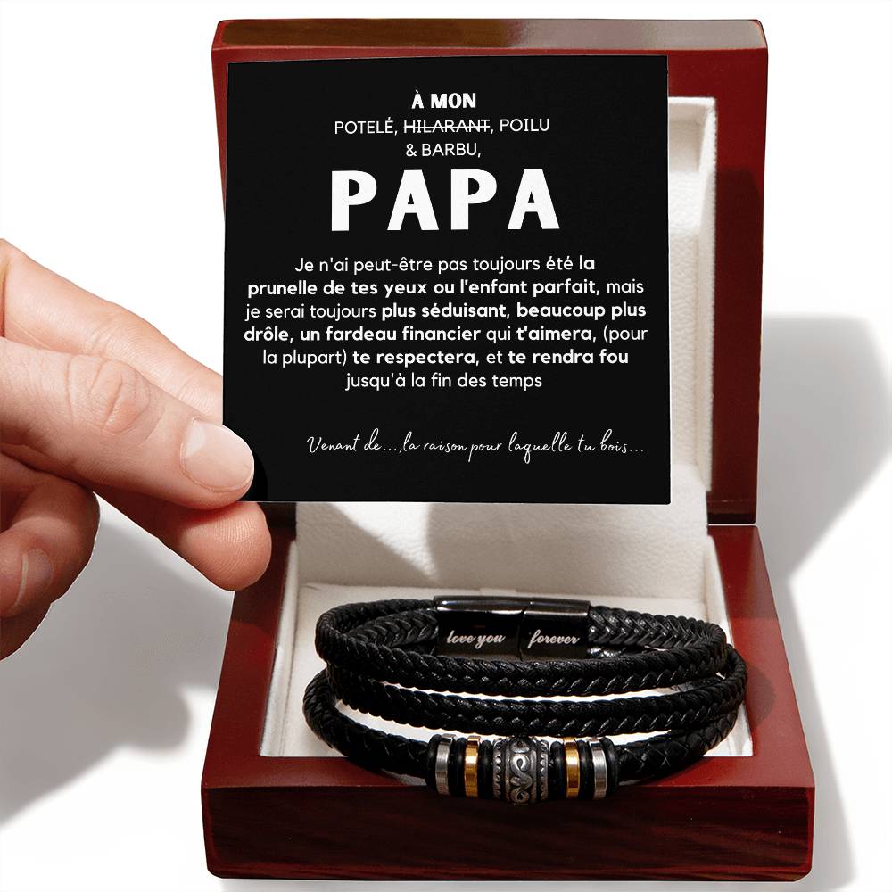 À Mon Potelé, hilarant, poilu  & barbu, Papa - Bracelet Love You Forever pour Homme